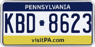PA license plate KBD8623