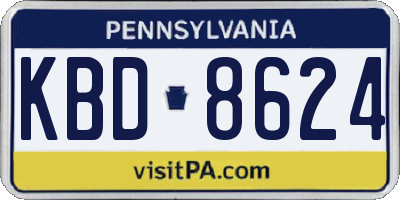 PA license plate KBD8624