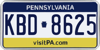 PA license plate KBD8625