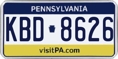 PA license plate KBD8626