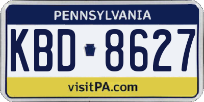 PA license plate KBD8627