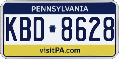 PA license plate KBD8628