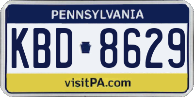 PA license plate KBD8629