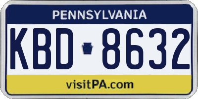 PA license plate KBD8632