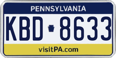 PA license plate KBD8633