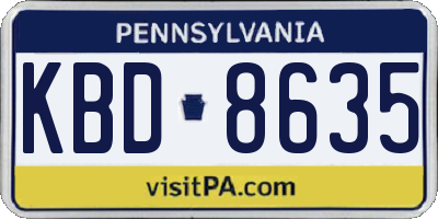 PA license plate KBD8635