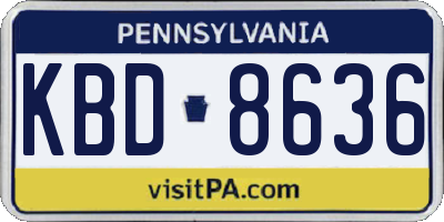 PA license plate KBD8636