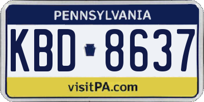 PA license plate KBD8637