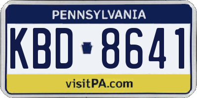 PA license plate KBD8641