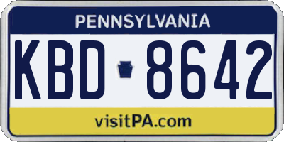 PA license plate KBD8642