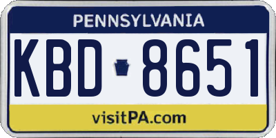 PA license plate KBD8651