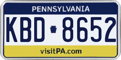 PA license plate KBD8652