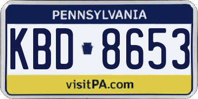 PA license plate KBD8653