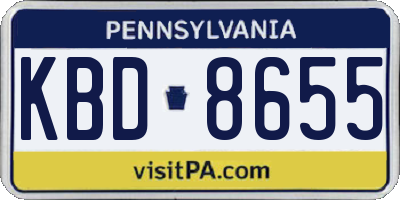PA license plate KBD8655