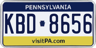 PA license plate KBD8656