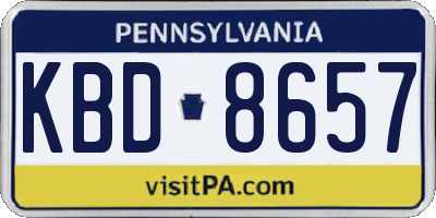 PA license plate KBD8657