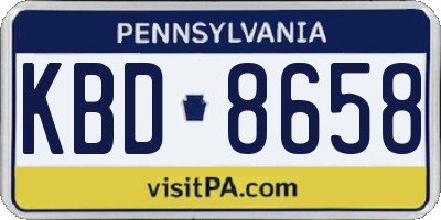 PA license plate KBD8658