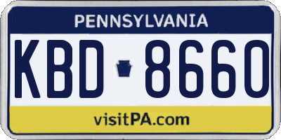 PA license plate KBD8660