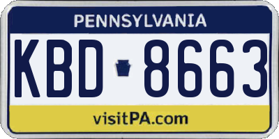 PA license plate KBD8663