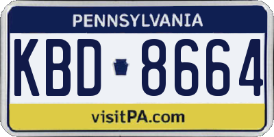 PA license plate KBD8664