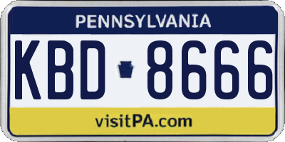 PA license plate KBD8666