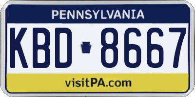 PA license plate KBD8667