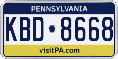 PA license plate KBD8668