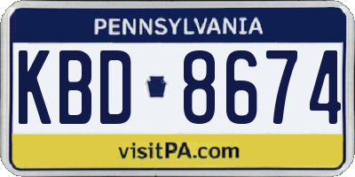 PA license plate KBD8674
