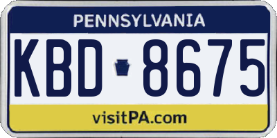 PA license plate KBD8675