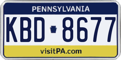 PA license plate KBD8677