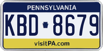 PA license plate KBD8679