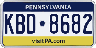 PA license plate KBD8682