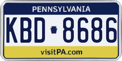 PA license plate KBD8686