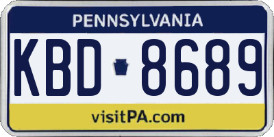 PA license plate KBD8689