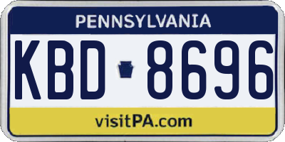 PA license plate KBD8696
