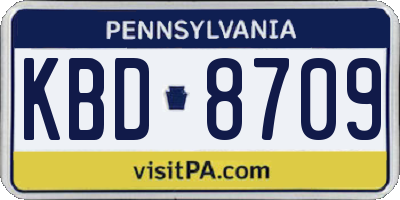 PA license plate KBD8709