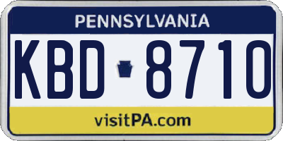 PA license plate KBD8710