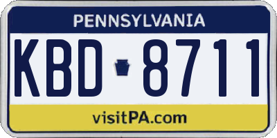 PA license plate KBD8711