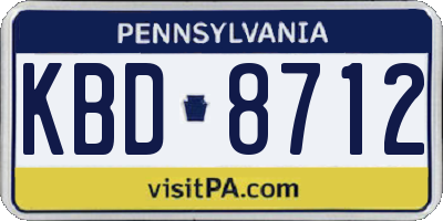 PA license plate KBD8712