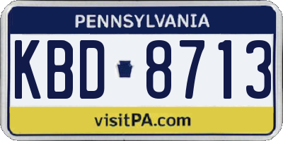 PA license plate KBD8713