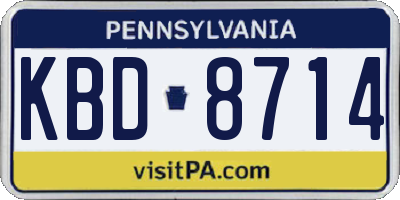 PA license plate KBD8714