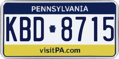 PA license plate KBD8715