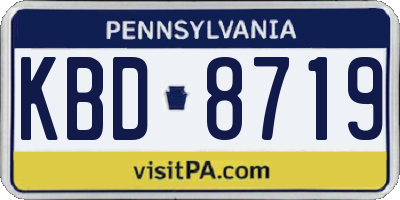 PA license plate KBD8719