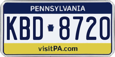 PA license plate KBD8720
