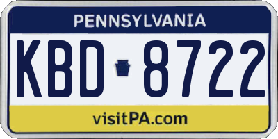 PA license plate KBD8722