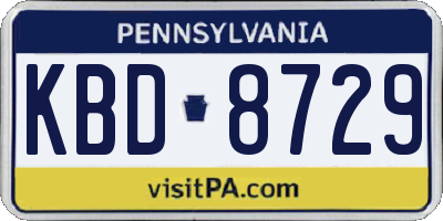 PA license plate KBD8729