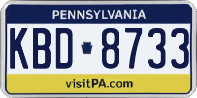 PA license plate KBD8733