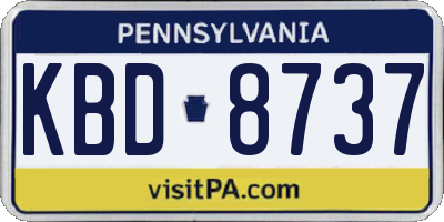 PA license plate KBD8737