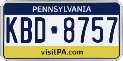 PA license plate KBD8757