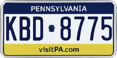 PA license plate KBD8775